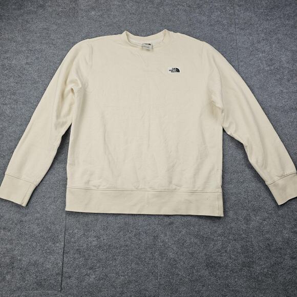 The North Face Sweatshirt Womens Large Cream Crewneck Neutral Outdoor Layering - Picture 1 of 6